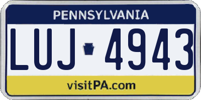 PA license plate LUJ4943