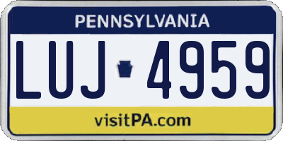 PA license plate LUJ4959