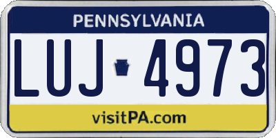 PA license plate LUJ4973