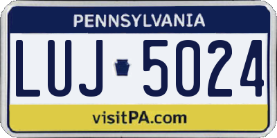 PA license plate LUJ5024