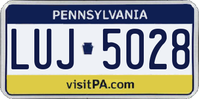 PA license plate LUJ5028
