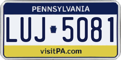 PA license plate LUJ5081