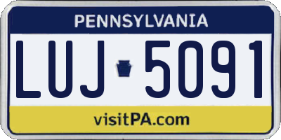 PA license plate LUJ5091