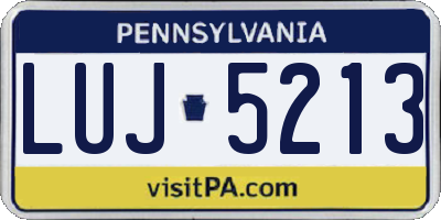 PA license plate LUJ5213