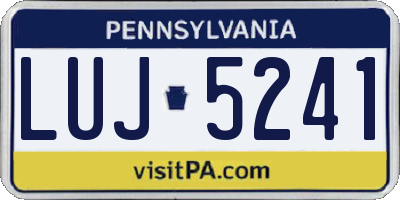 PA license plate LUJ5241