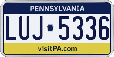 PA license plate LUJ5336