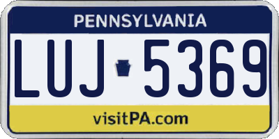 PA license plate LUJ5369