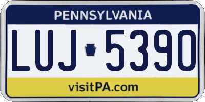 PA license plate LUJ5390