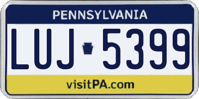 PA license plate LUJ5399