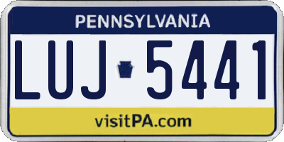 PA license plate LUJ5441