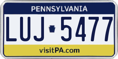 PA license plate LUJ5477