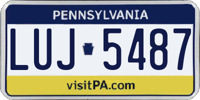 PA license plate LUJ5487