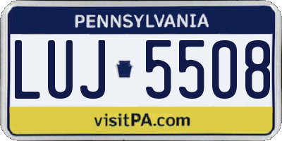 PA license plate LUJ5508