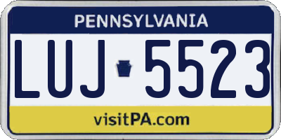 PA license plate LUJ5523