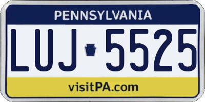 PA license plate LUJ5525