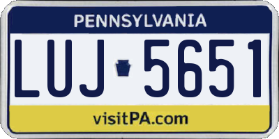 PA license plate LUJ5651