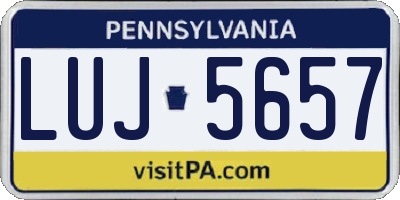 PA license plate LUJ5657