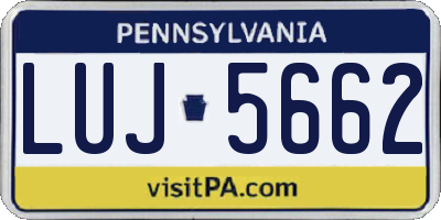 PA license plate LUJ5662