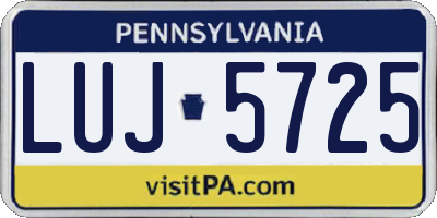 PA license plate LUJ5725