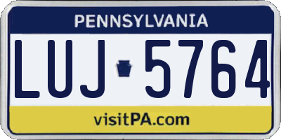PA license plate LUJ5764