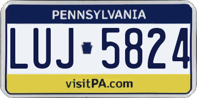 PA license plate LUJ5824