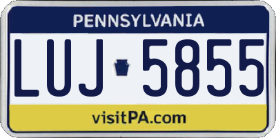 PA license plate LUJ5855