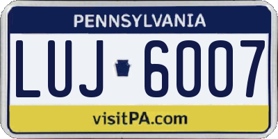 PA license plate LUJ6007