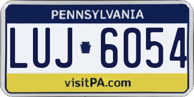 PA license plate LUJ6054