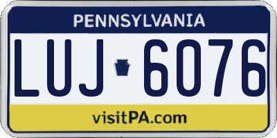 PA license plate LUJ6076