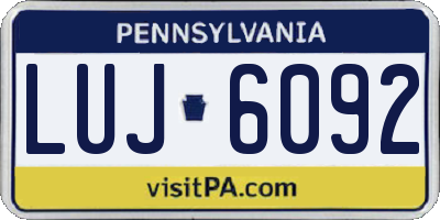 PA license plate LUJ6092