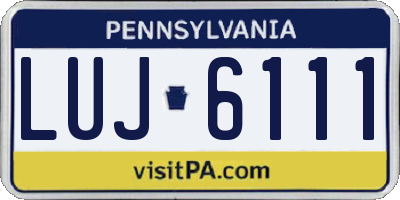 PA license plate LUJ6111
