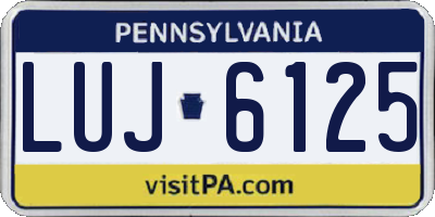 PA license plate LUJ6125