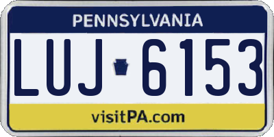 PA license plate LUJ6153