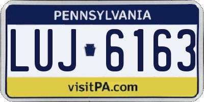 PA license plate LUJ6163