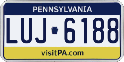 PA license plate LUJ6188