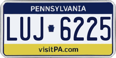 PA license plate LUJ6225