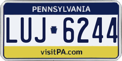 PA license plate LUJ6244