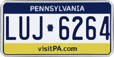 PA license plate LUJ6264