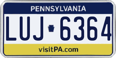 PA license plate LUJ6364