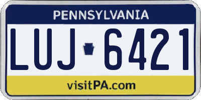 PA license plate LUJ6421