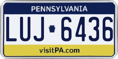 PA license plate LUJ6436