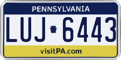 PA license plate LUJ6443