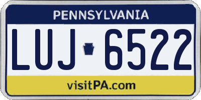 PA license plate LUJ6522