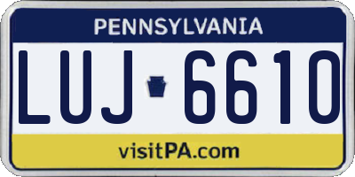 PA license plate LUJ6610