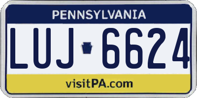 PA license plate LUJ6624