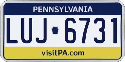 PA license plate LUJ6731