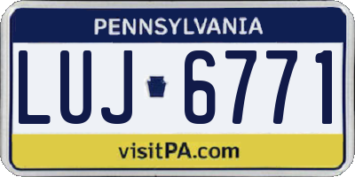 PA license plate LUJ6771