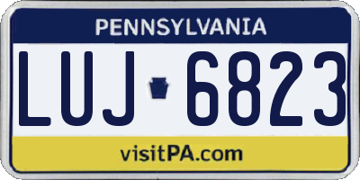 PA license plate LUJ6823