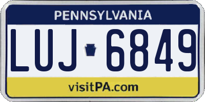PA license plate LUJ6849