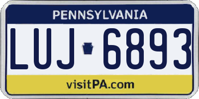 PA license plate LUJ6893